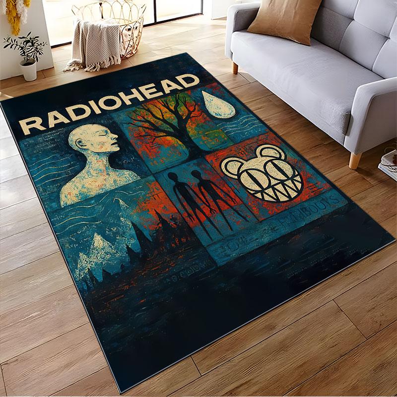 Radiohead Artistic Montage Carpet suitable as a non-slip mat for the living room or bedroom sofa