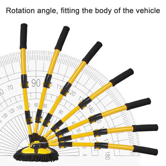 15° Curved Car Wash Brush with Long Handle Microfiber Scratch-Free Car Wash Mop with Extension
