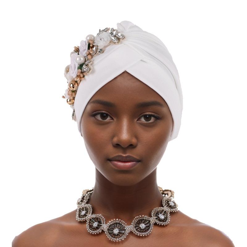 New Sticky Flower Solid Color Watermelon Hat Baotou Hat African Hat Muslim Hat