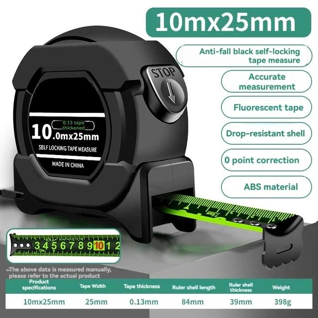 

5/7.5/10M метрическая измерительная лента самоблокирующаяся флуоресцентная стальная рулетка высокоточная износостойкая линейка измерительные инструменты 10M 2.5CM