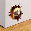 3D Mouse Hole Wall Decals Peel And Stick Decorative Wall Stickers Mouse Hole In The Wall Sticker with 3D Effect for Living Room Bedroom Wall Decor