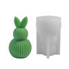 Kaninchen Streifenmuster Silikon Kerzenformen Kerzenherstellung Zubehör Kaninchen Silikon Seifenform Bastelformen für Kerzen