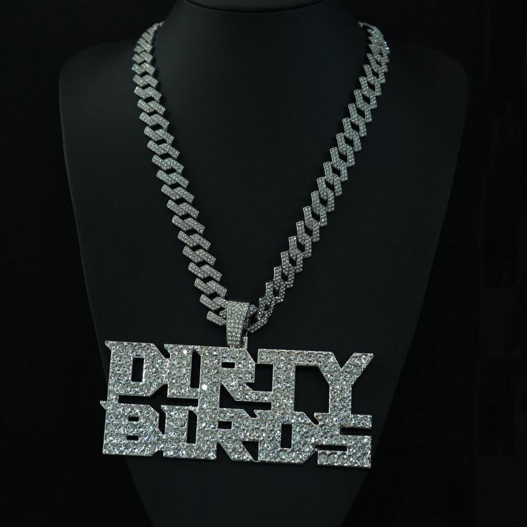 Dirty Birds Diamond Alloy Pendant Necklace - Rock Punk Football Team Men's Jewelry