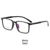 Unisex TR90 Ultralight Square Full Frame Eyeglasses for Myopia or Plano