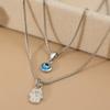 2025 New Blue Tears Devil's Eye Necklace Niche Design Hip-hop High-end American Collarbone Chain Neck Chain
