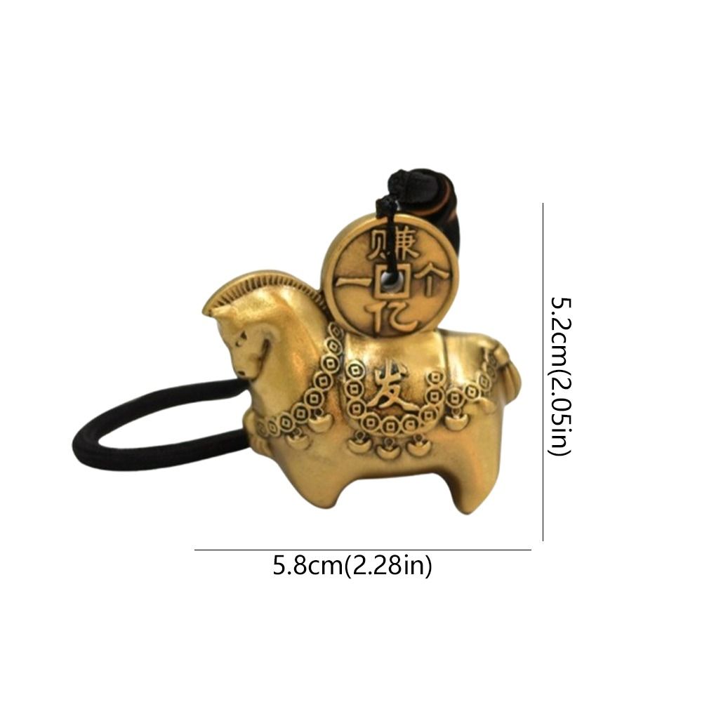 Cute Brass Horse Statue Vintage Style Lucky Horse Figurine Creative Lucky Ornament  Office Decor