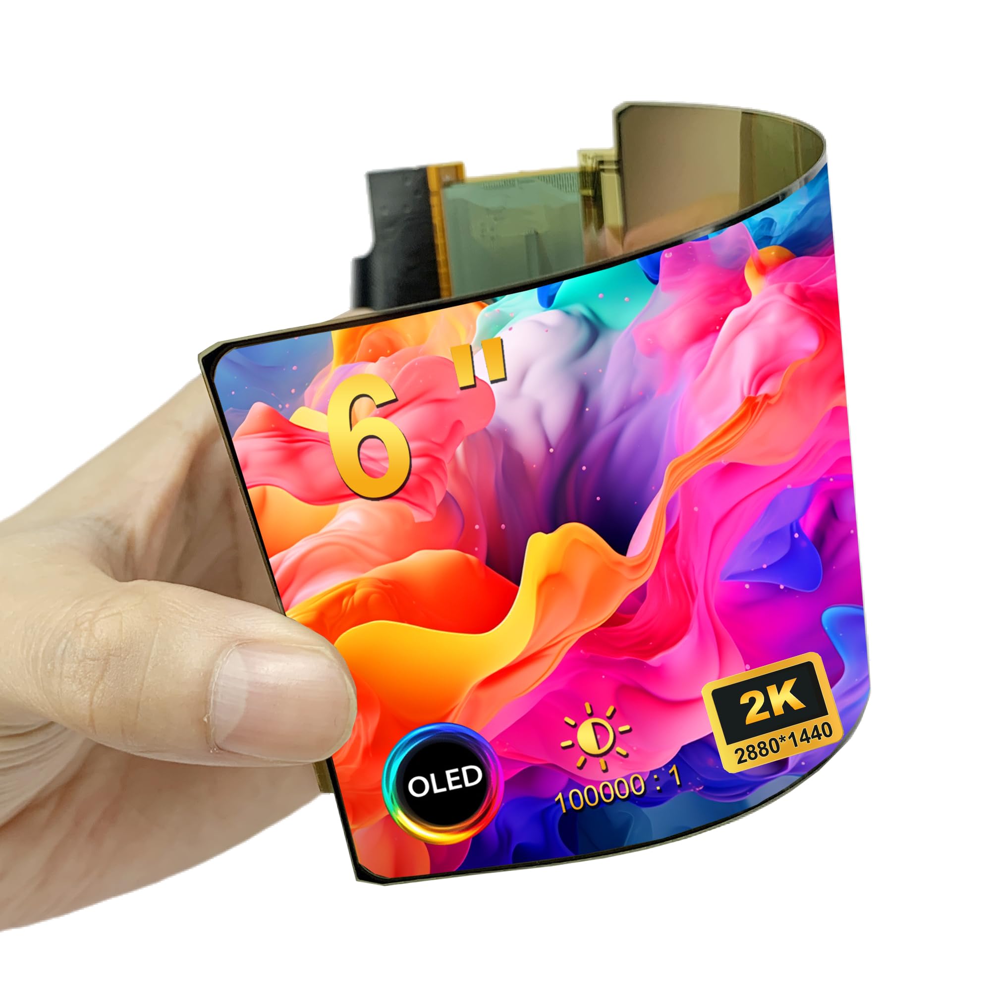 

wisecoco 6 inch 2K OLED display flexible monitor organic EL IPS 2880x1440 flexible screen bendable screen