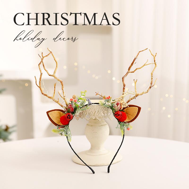 Creative DIY Christmas Antler Headband & Hair Clip Set for Kids