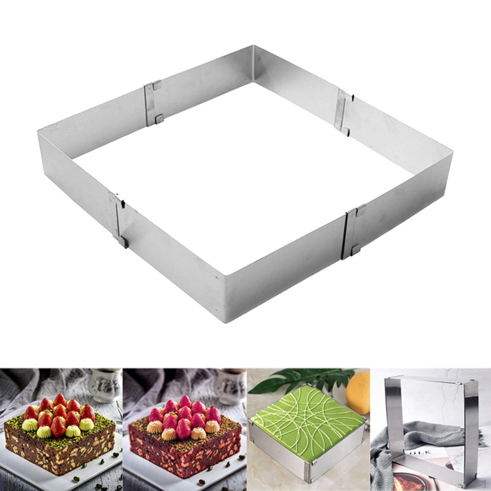 

Резак для мусса, регулируемый инструмент для выпечки, круговое квадратное антипригарное кольцо для тортов, пирогов Height 8cm