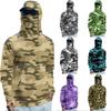 Lightweight Long Sleeve Hooded Sun Protection Shirt with Integrated Face Covering Breathable UV Resistant Fishing Outdoor Top for Men