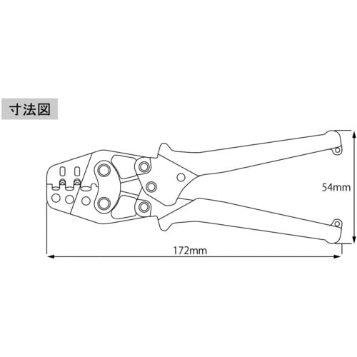Lobtex Crimping Tool, Mini Crimping Tool AK1MA2, 172mm