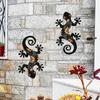 Metal Gecko Wall Decor Outdoor 2 Pieces Lizard Garden Decorations Gecko Fence Decor for Garden Patio Balcony Yard Fence Indoor