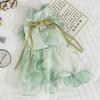 Cat clothes spring and summer Chinese ink danqing dress thin mesh blue cat hairless cat pet clothes