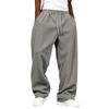Men's Corduroy Wide Leg Pants with Pockets High Waist Loose Fit Casual Trousers