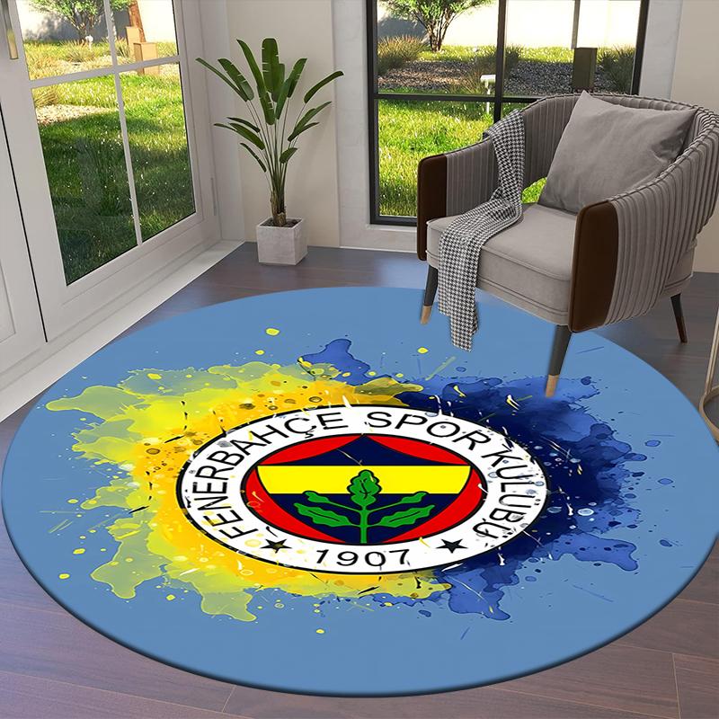Fenerbahce Sports Club,FCSB Round Area Rug,Carpet Rug for Living Room Bedroom Sofa Playroom Decor,Non-slip Floor Mat