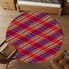 1pc plaid pattern Round Chair mat Area Rug - Non-Slip, Floor Mat for Office, Bedroom, and Indoor Decor -1002160