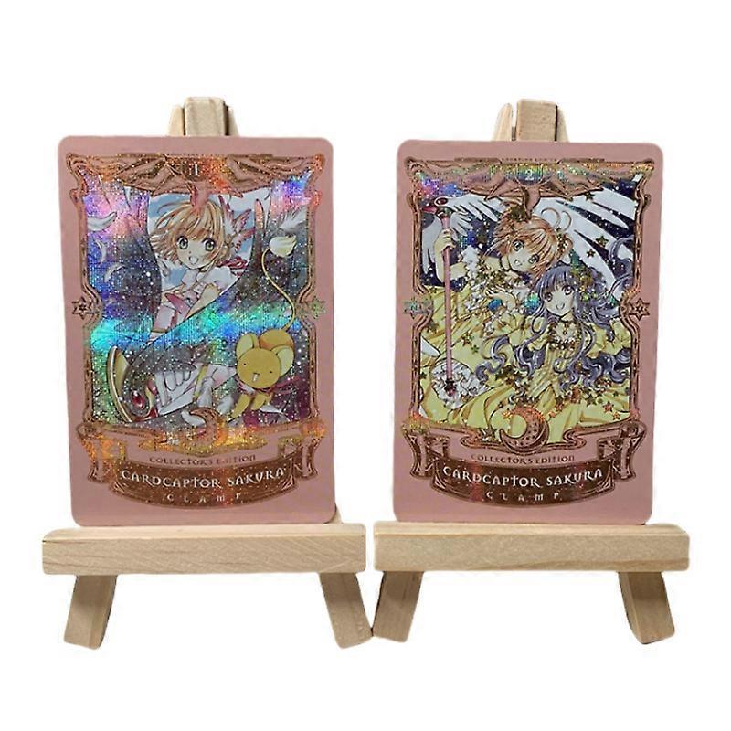 Cardcaptor Sakura Flash Card Colorful Gauze Process Cover Painting Diy Anime Peripheral Game Collection Card Gifts for Friends