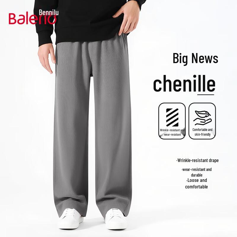 

Baleno Men s Solid Chenille Casual Straight-Leg Pants XL