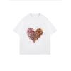 Oversized T-Shirt with Colorful Confetti Collage Heart Print – Vibrant Colorful Edgy-Sweet Top