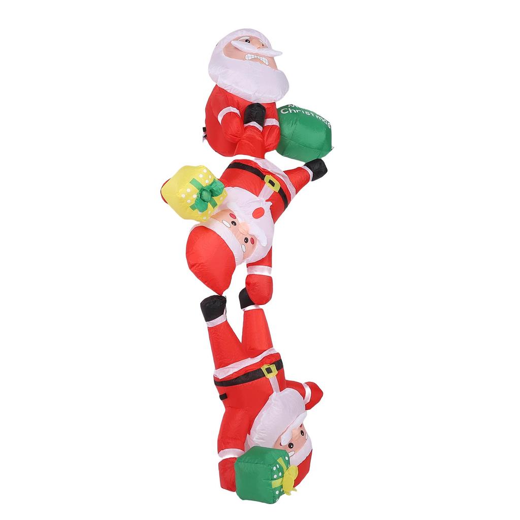 8.2FT Inflatable Climbing 3 Father Xmas 210T Polyester Water Proof Hanging Blow Up Father Xmas with LED Light for Outdoor Wall Decoration