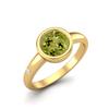 0.85 Ctw Round 925 Sterling Silver Gold Vermeil Peridot Solitaire Women Wedding Ring
