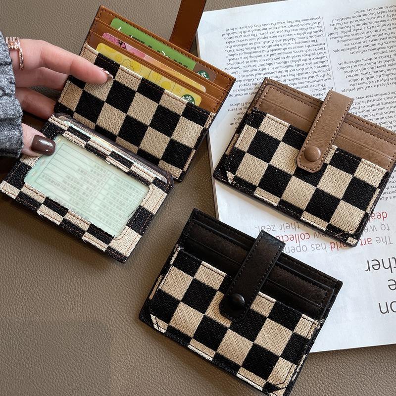2025 New Small Card Bag Female Exquisite High-end Small Driver's License Card Multi-functional Canvas Ultra-thin Card Holder