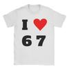 I Heart 67 T Shirt Summer Pure Cotton Summer Fashion T Shirts for Unisexs Harajuku Casual Tshirt Short Sleeves Y2K Retro Tops