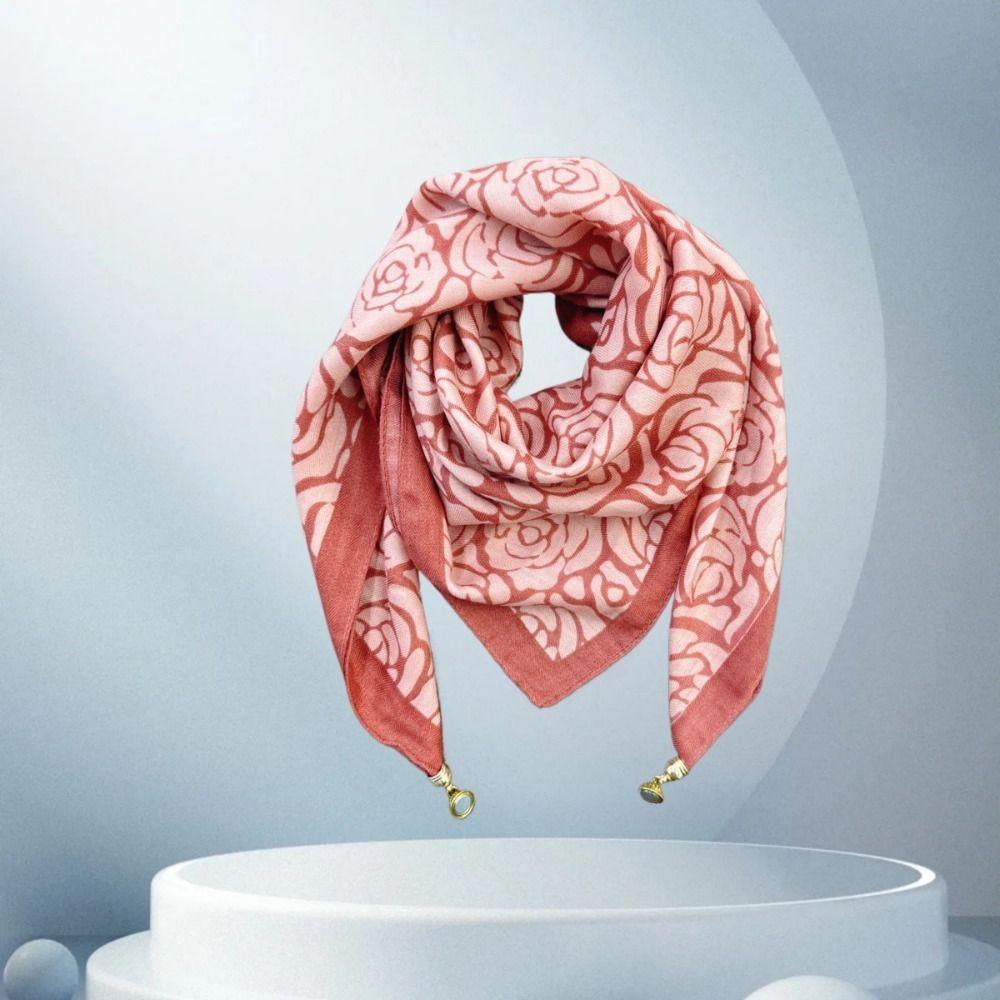 Satin Wraps Neck Simple Cross Scarves Vintage Style Ladies Square Scarf for Women