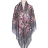 160*160Cm Ethnic Large Square Scarf For Woman Shawls Tassel Floral Print Headscarf Turban Wraps Russian Babushka Bandana Blanket