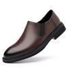 A new autumn men's shoes round head business leather shoes boots wedge heel comfortable soft sole driving shoes