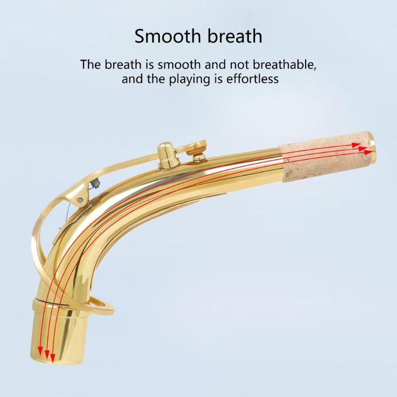 Brass Sax Necks Replacement Alto Saxophone Bend Neck with Cork Sheet Curved Neck Woodwind Instruments Accessories