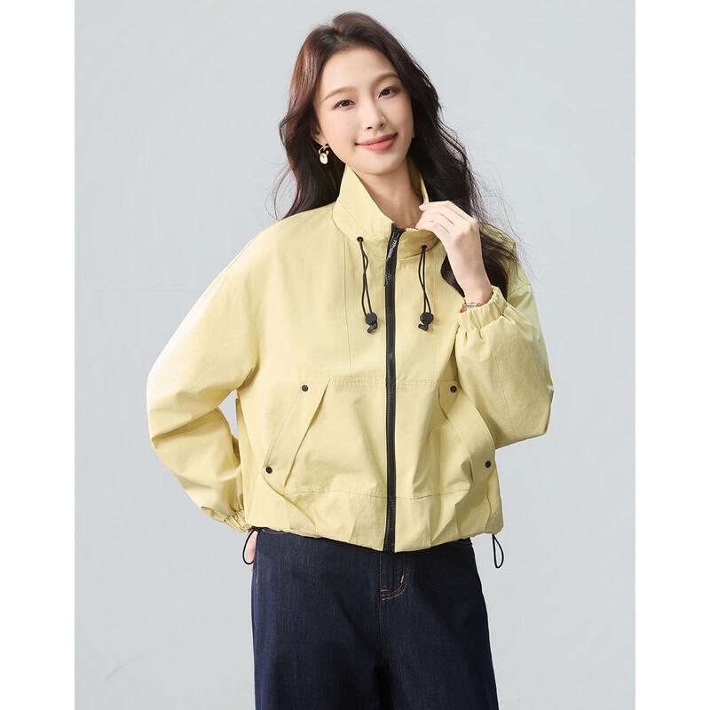 TERRE BLEUE Women s Casual Stand-Up Collar Short Jacket XL
