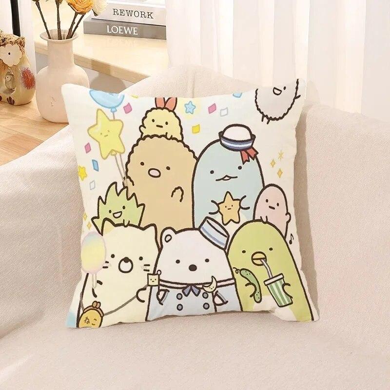 45x45cm cute cartoon print pillow case living room sofa office cushion cover home decoration children's gift