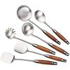 Rosewood Handled Thickened 304 Stainless Steel Wok Spatula and Ladle Set