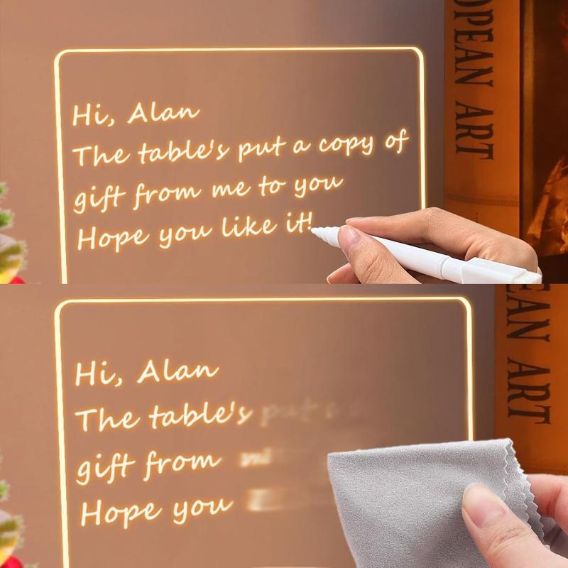 Drawing LED Board with Light, USB Powered Erasable 7 Color Message Note Board for Kids with Markers & Stand, Birthday Xmas Gift