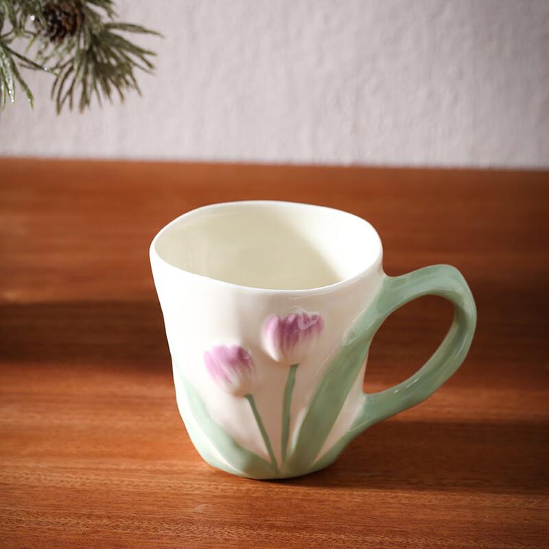 

Shangqi Hand-Painted Tulip Ceramic Mug