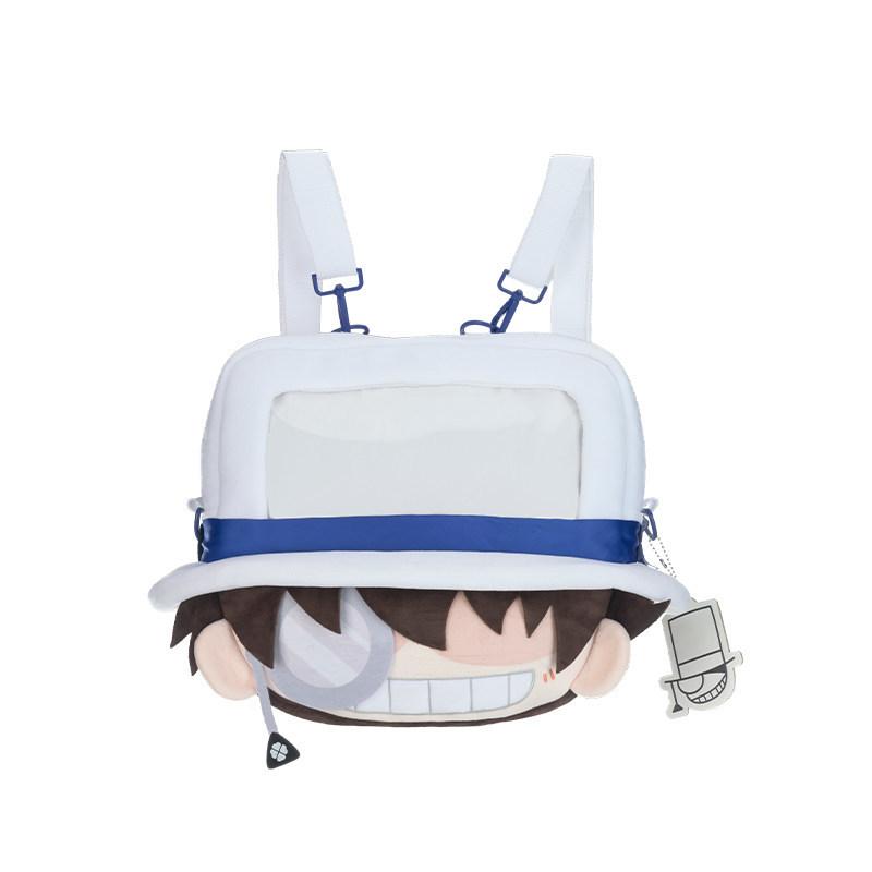 Offizielles Conan Kaito Kid Plüsch Ita Rucksack Magische Bühne Thema Klarsichtfenster Tasche Cos Umhängetasche Schmerztasche Für Anime Fans Geschenke white