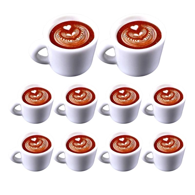 Coffee Cup Spoon Miniature Coffee Cups Pretend-Play Kid Saucer Kitchen Realistic Dollhouses Saucer Props