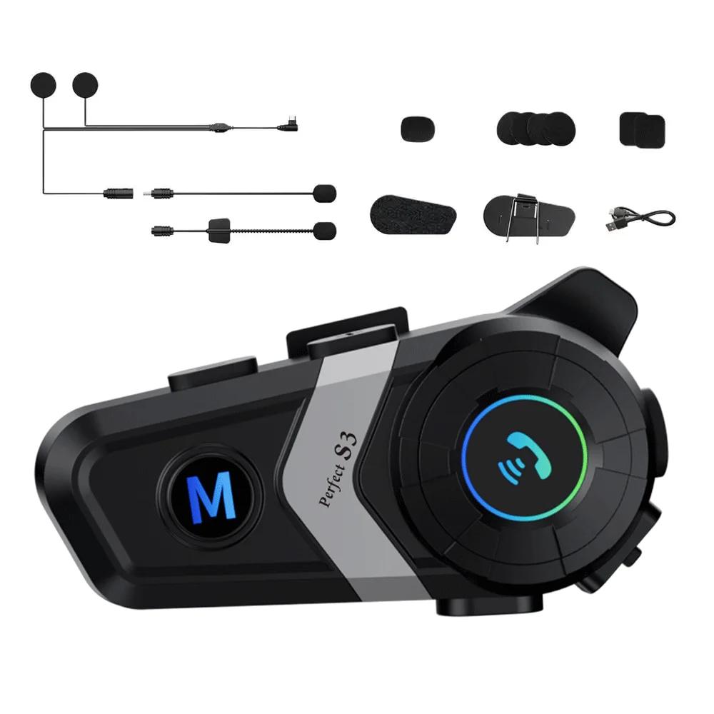 

Универсальная гарнитура Bluetooth для шлема S3 для езды на мотоцикле на открытом воздухе с шумоподавлением и голосовым помощником, водонепроницаемые наушники