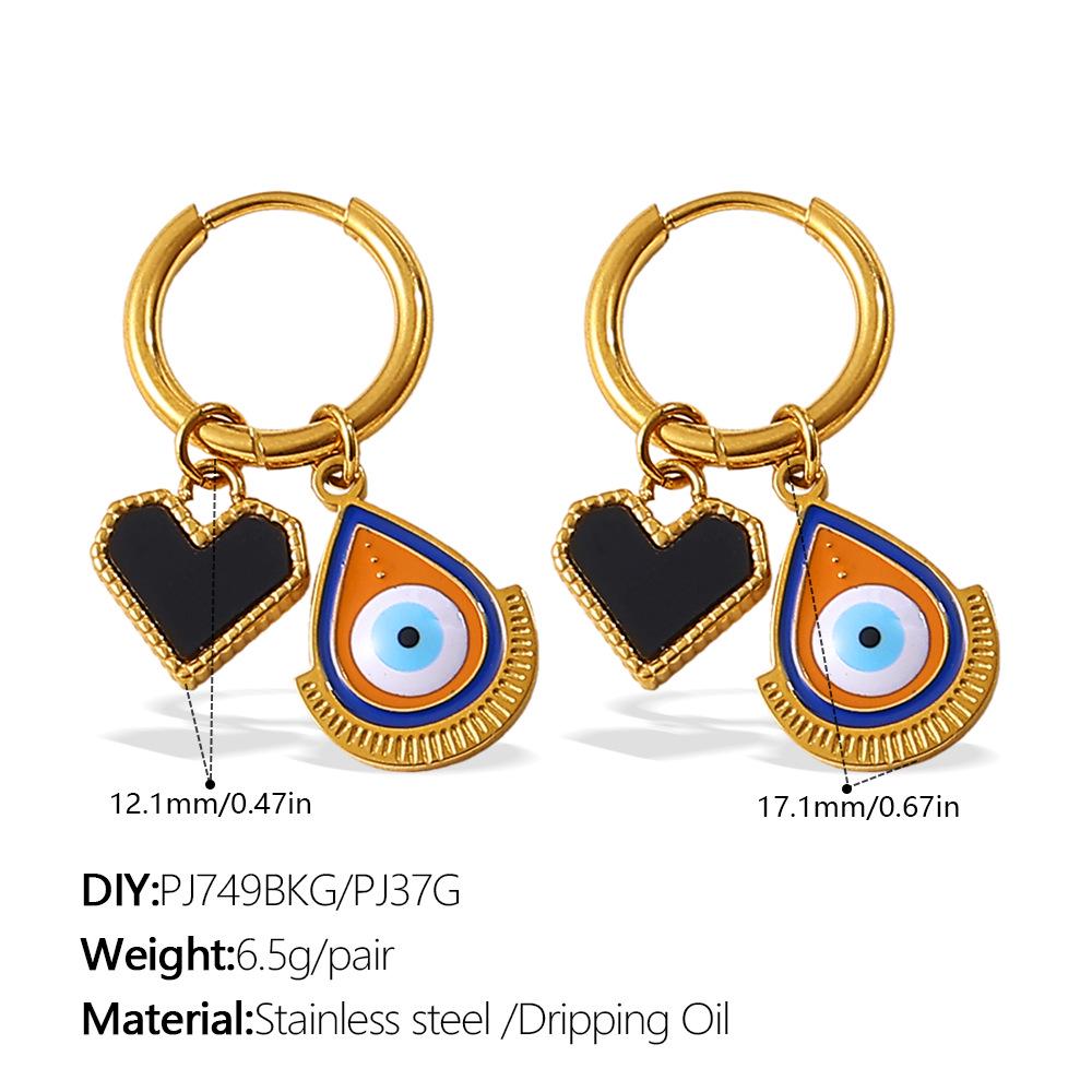 European & American Christmas Pumpkin Pendant Earrings: 18K Gold-Plated Stainless Steel, Versatile Drip Oil Design for Women