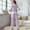 European & American Style Autumn/Winter Sexy Casual Long Sleeve Pajama Set for Women
