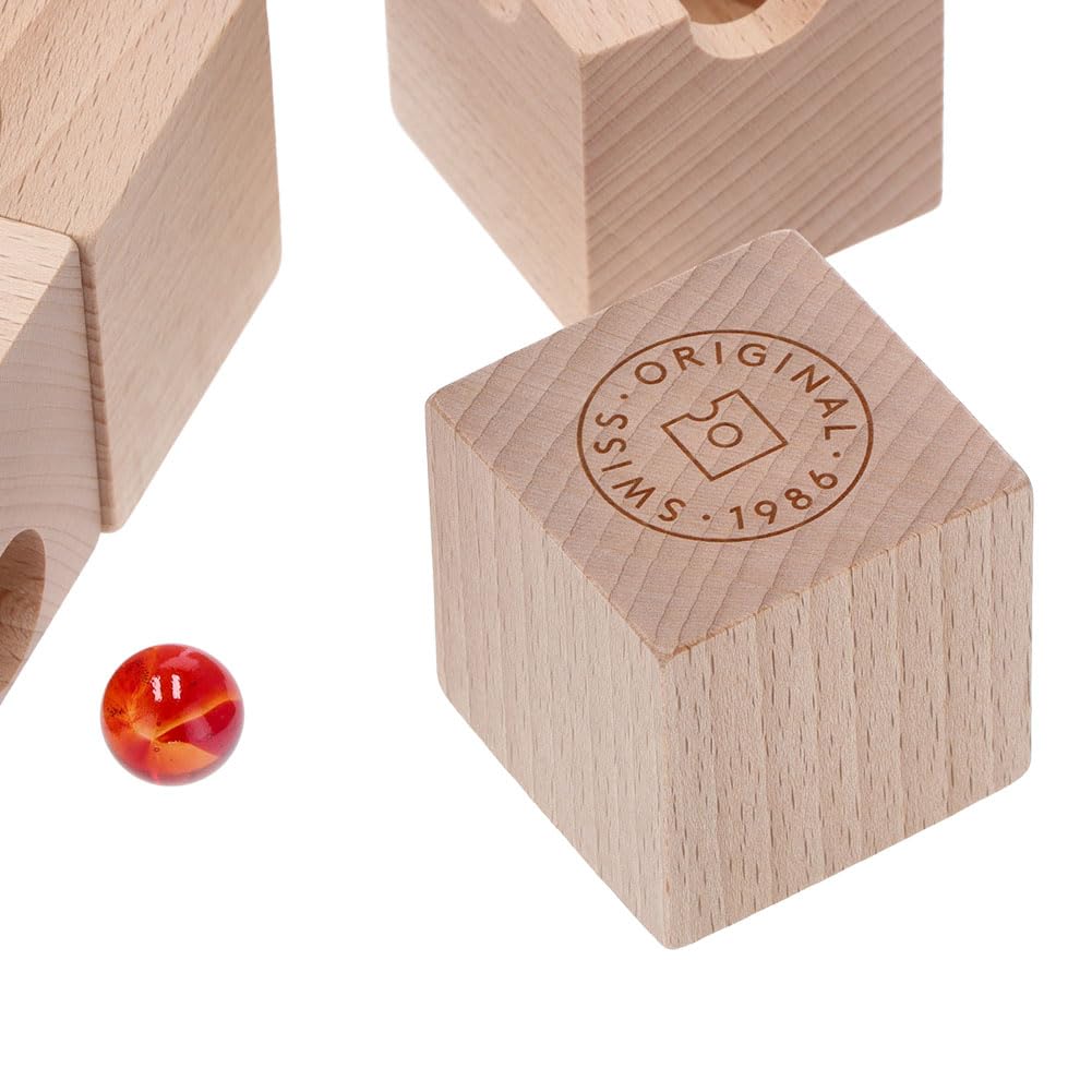 Cuboro PRO Set Ball Path and Ball Wooden Building Building Add-on 216 Tower, Kids' Blocks, Cuboro, Cuboro, Blocks, Toys, [Used]