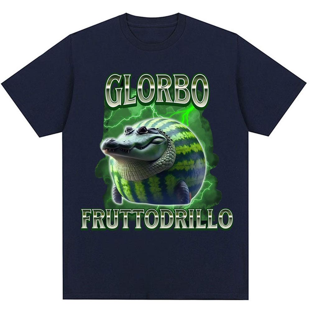 Vtipné Glorbo Fruttodrillo Meme Tričko Italská Módní Humorová Trička pro Muže Ženy Volná Bavlněná Ležérní Trička Streetwear