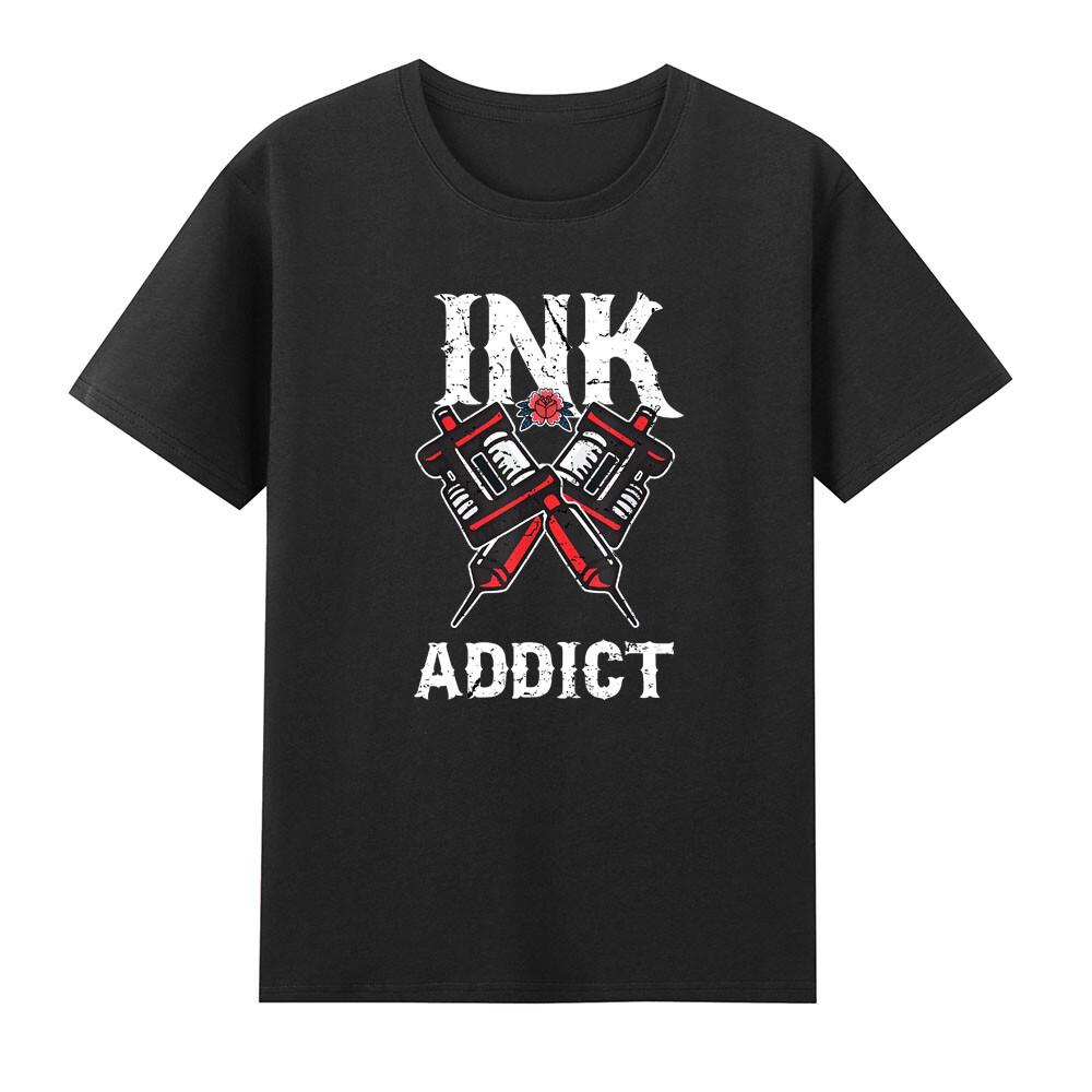 Ink Addict Funny Tattooed Graphic Tattoo Lover Vintage Unisexs TShirt Cotton Tee S
