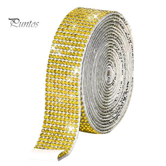 1 Roll 90CM Rhinestone Ribbon Self-Adhesive Glitter Faux Crystal Decorative Ribbon Clothes Shoes DIY Projects Crafts Bling Rhinestone Sticker Wrap