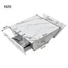 Tavolino da caffè a tamburo moderno, Tavolino da caffè trapezoidale con impiallacciatura in marmo bianco, Tavolo da soggiorno 70*70*37cm