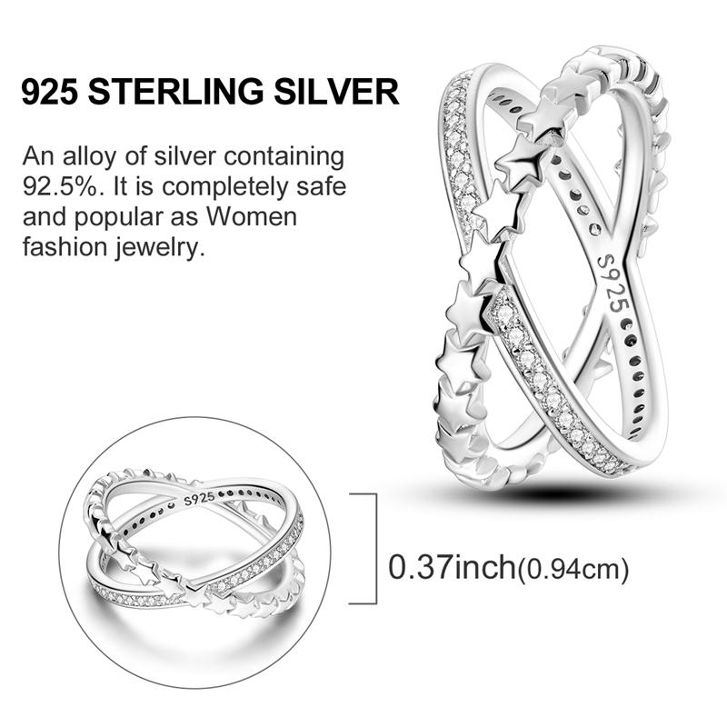 Silver Plated Sparkling Love Rings Zircon Winding Line Geometric Rings For Women Engagement Jewelry Anniversary Gift