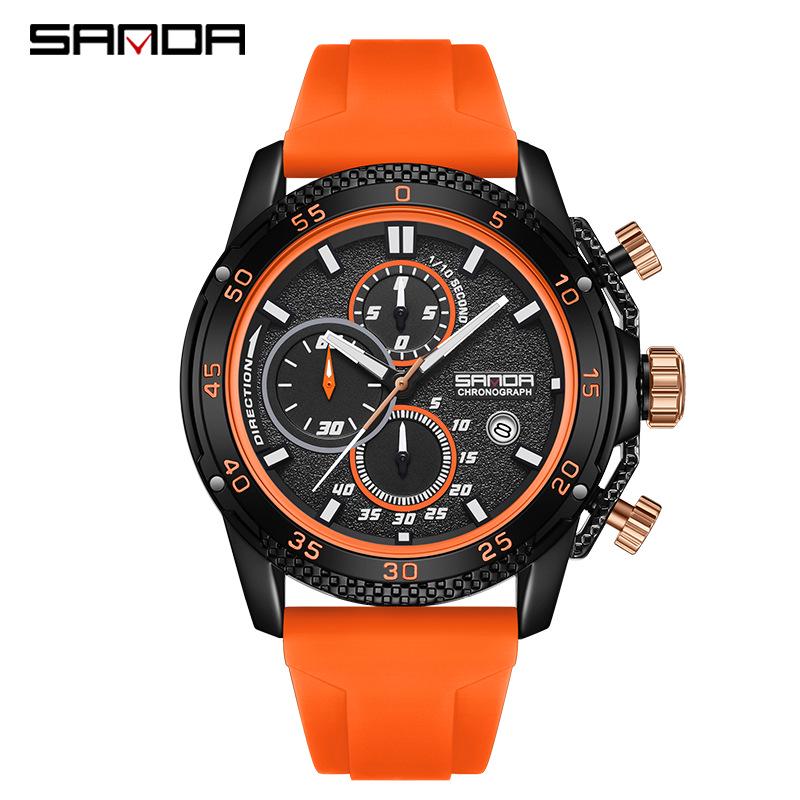 Sanda Fashion Men s Luminous Sport Quartz Watch - Waterproof, Multi-Functional with Calendar.