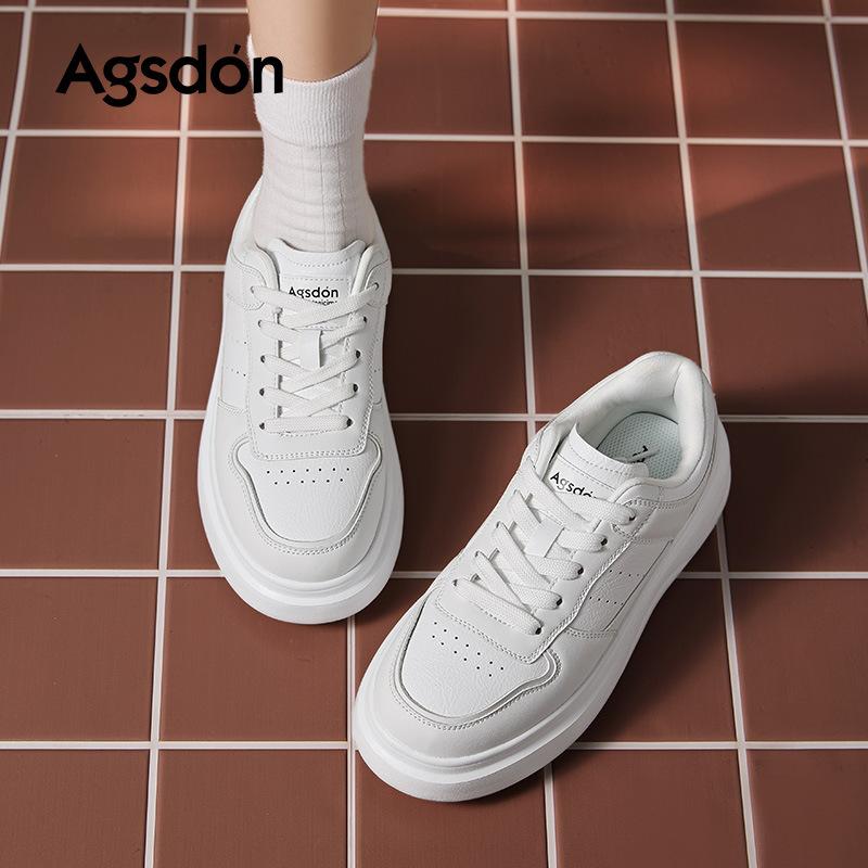 Augustine Board Shoes Women's 2025 New Autumn Platform Student White Shoes Wormwood Insoles Sports and Leisure Shoes