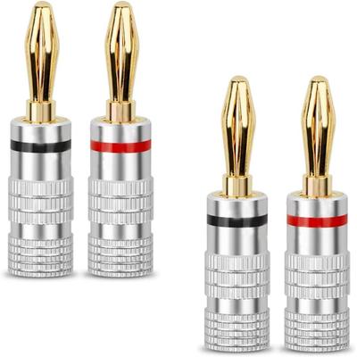 Banana Plug Speaker Cable Speaker Aluminum Pure Copper Easy Solderless Speaker Cable Audio Red Connectors, Terminals, Housing, Plated, Installation,